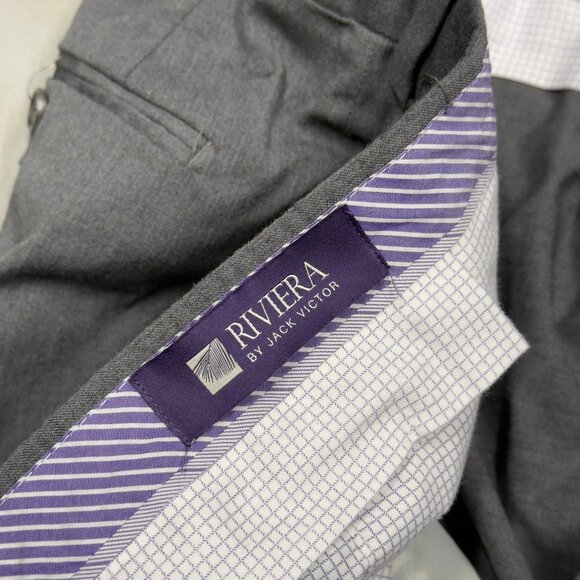 NWT Jack Victor Riviera Loro Piana Dress Pants 130s Wool Trousers Grey 56x28 - Picture 7 of 10